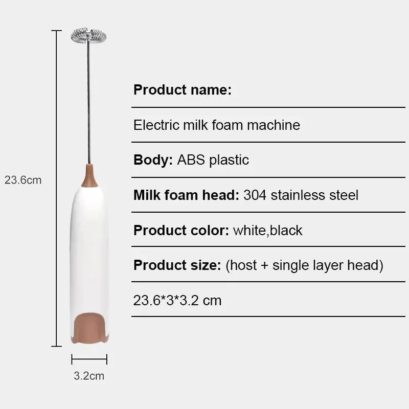 Milk Frother Electric Portable Mini Milk Foamer Coffee Cappuccino Foam Maker Creamer Whisk Frothy Egg Beater Kitchen Accessory