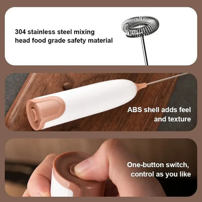 Milk Frother Electric Portable Mini Milk Foamer Coffee Cappuccino Foam Maker Creamer Whisk Frothy Egg Beater Kitchen Accessory
