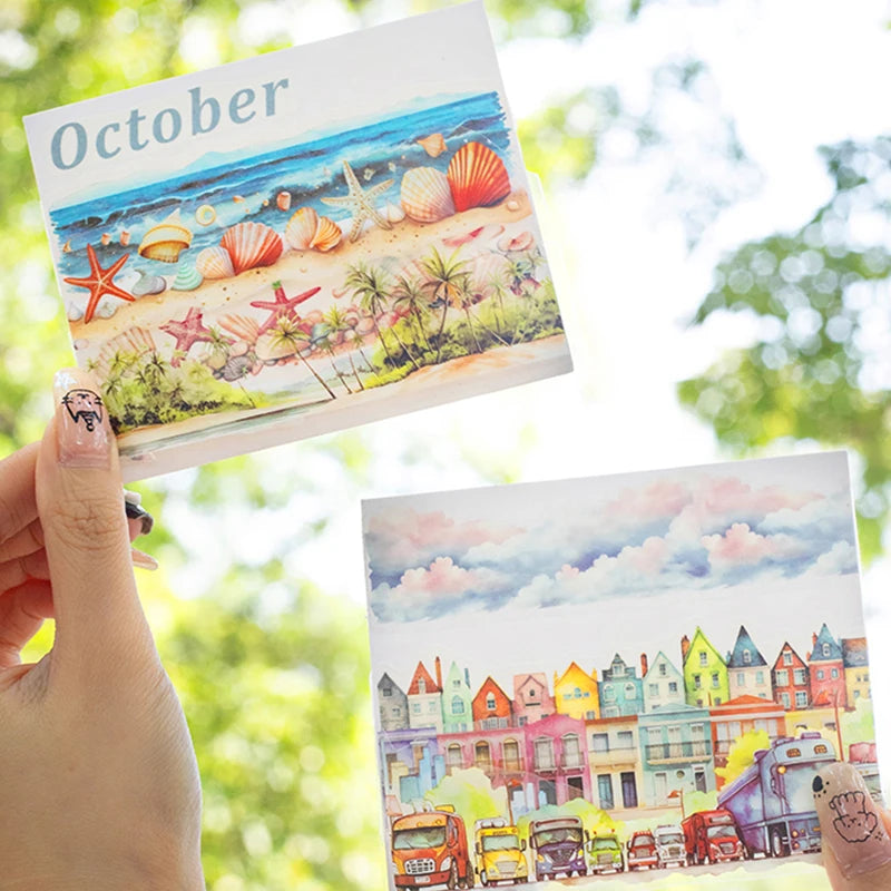 Mr. Paper 4Style 20Pcs/bag Into Nature Series Landscaping Sticker Book DIY Handbook Scrapbook Phone Case Photo Frame Calendar