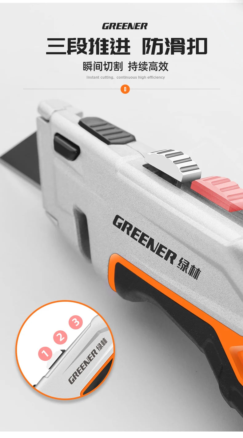 Greener Folding Zinc Alloy Heavy Duty Box Cutter Multifunctional Thickening Tool Wallpaper Utility Knife Paper Cutting