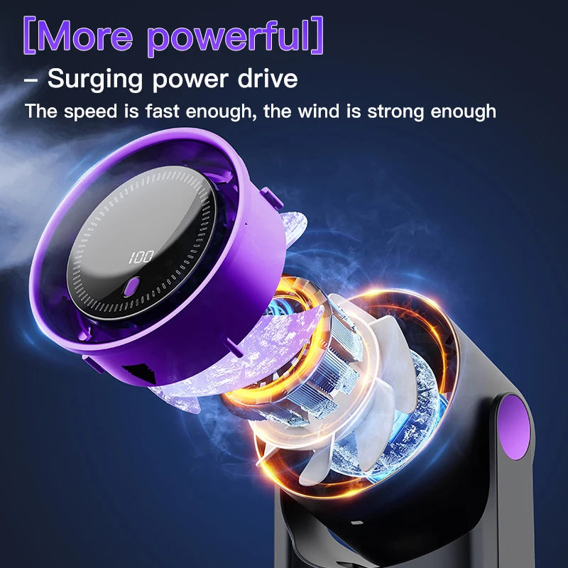 2025 Portable Wall Hanging Fan Digital Display Desktop Fan 100 Wind Speeds  Rechargeable Office Home Electric Mini Fans