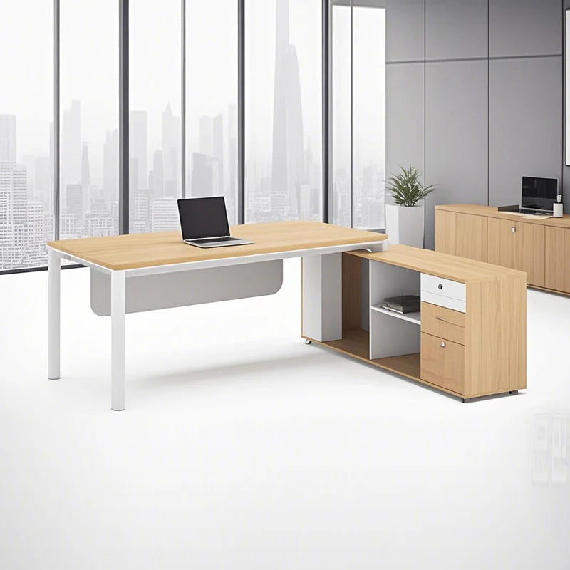 Office Furniture Computer Counter L Shape Table Ceo Executive Desktop Table Office Desk And Cabinet Set  boss office desk