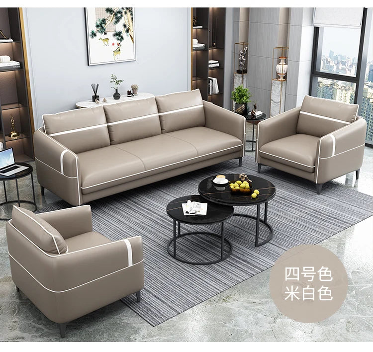 Office Sofa Simple Modern Business Meeting Leisure Lounge Area Reception Simple Office Sofa Coffee Table Combination