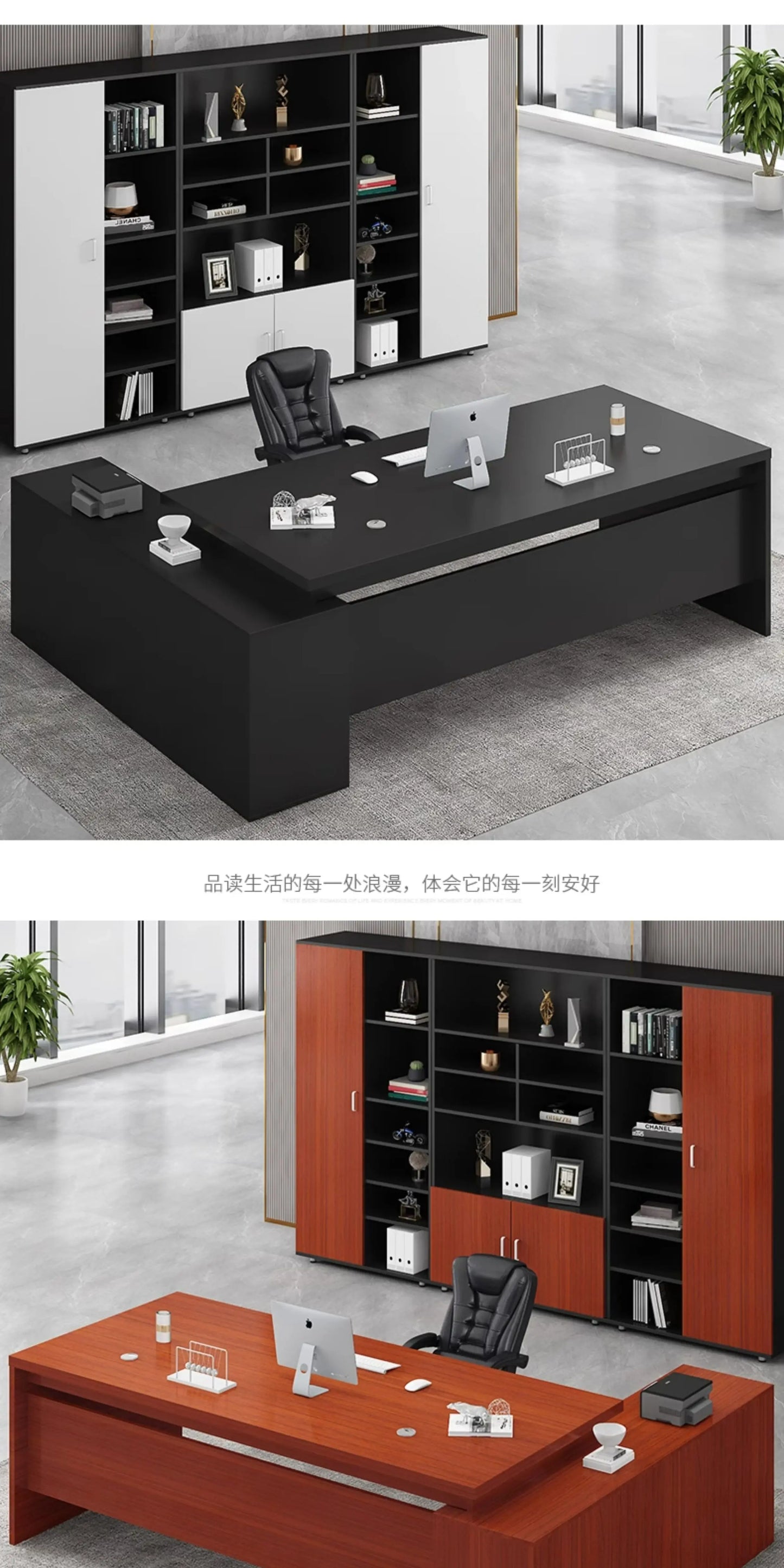 Standing Aesthetic Office Desk Design Large Organizers Modern Fashion Office Desk Interior Mesas Escritorio Room Furnitures