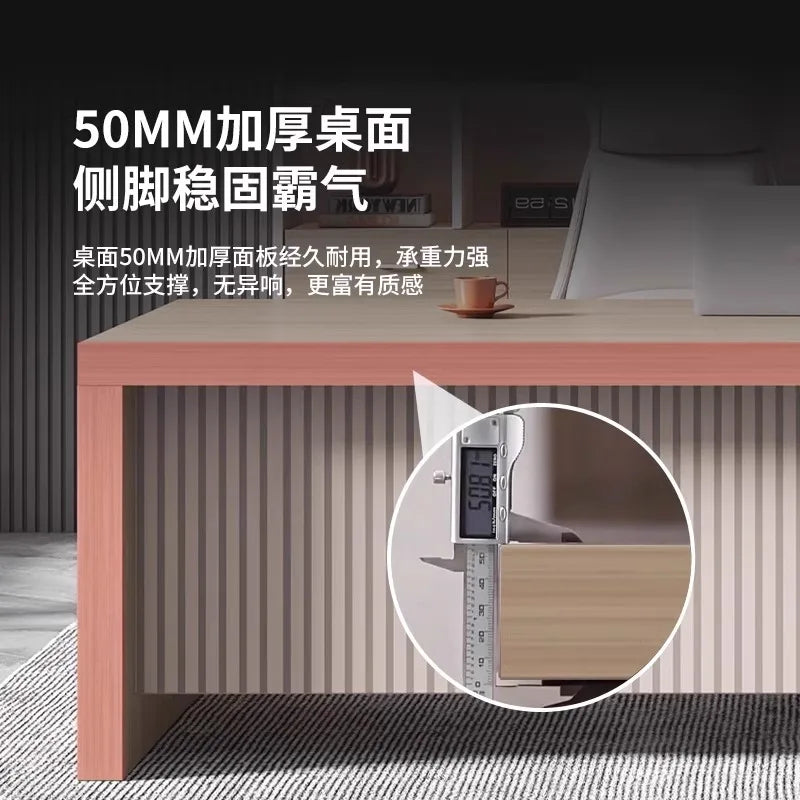 Modern European Floor Office Desk Standing Design Large Sedentary Table Ideal Productivity Style Muebles Oficina Furniture