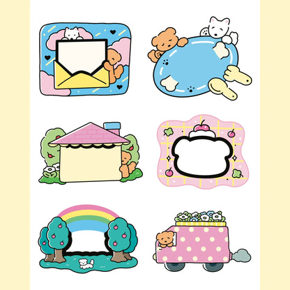 Korean Cute Kawaii Graffiti Style Photo Frame Stickers Girl Photo Star Card Photo Album Diary DIY Decorative Cartoon Stickers