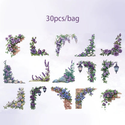 Mr. Paper 6Style 30Pcs/bag Courtyard Corner Series Edge Stickers DIY Handbook Material Decorative Scrapbook Photo Frame Calendar
