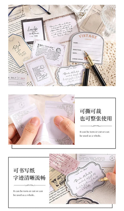 Mr. Paper, Retro Writing Bordered Message Paper, Scrapbook Supplies, Desktop Message, Decorative Notebook Photo Frame 100pcs