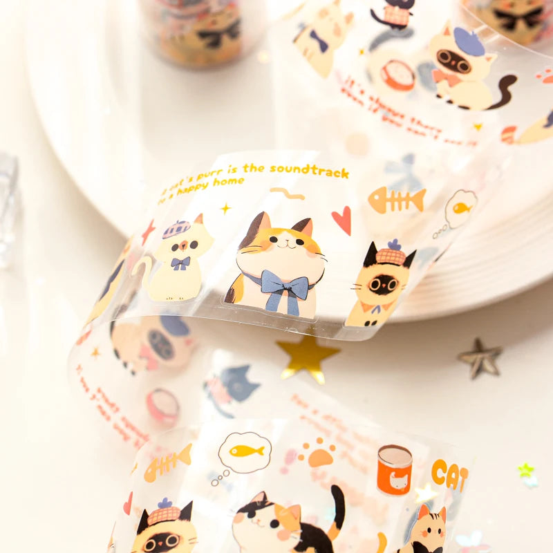 Mr Paper 2rolls/bag kawaii cat and dog diary series tape cute style handbook tape DIY diary photo frame phone case