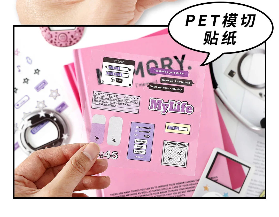 15Pcs/lot Y2K Cute Retro Paper Card Stickers Material Pack Decorative Journal Scrapbooking DIY Photo Frame Collage