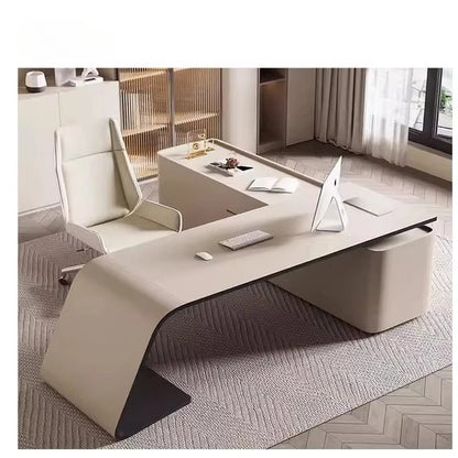 Boss's Desk, Baked Paint Craftsmanship, Office Desk, Modern and Simple Atmosphere, High-end Creative Desk, Light Luxury Style