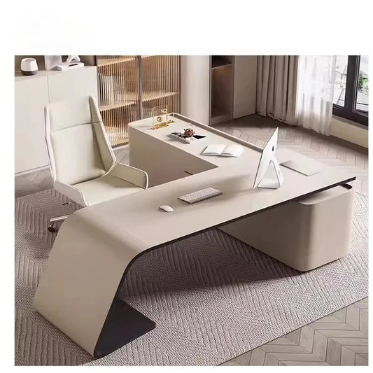 Boss's Desk, Baked Paint Craftsmanship, Office Desk, Modern and Simple Atmosphere, High-end Creative Desk, Light Luxury Style
