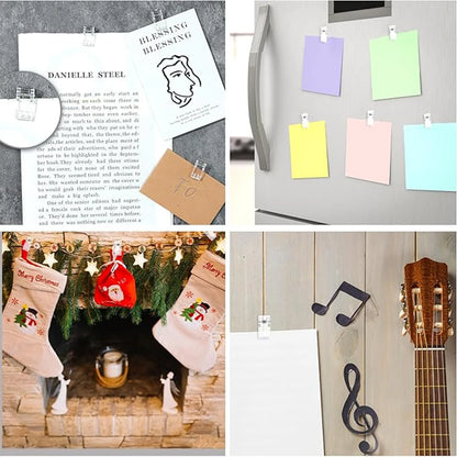 50PCS Self-adhesive Clip Plastic Transparent Wall Clip Poster Photo Wall Hanging Spring Clip Decorative Clip Multifunction Clip