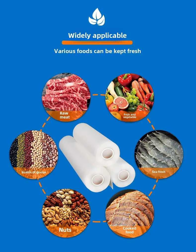 Vacuum Bags for Food Kitchen Vacuum Sealer Food Fresh Long Storage Saver Bags Keeping Food for Vacuum Packer Length Is 5m