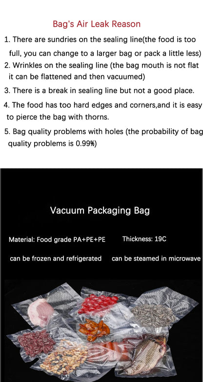 Vacuum Food Roll Bag Vacuum Plastic Bag Food Storage Saver Bag15*500cm for Vacuum Packing Machine Packaging Kitchen Accessories