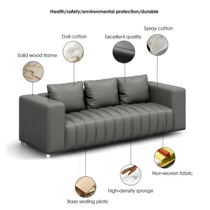 Office Executive Commercial Sofa Furniture Modern Leather Sofa with Wood Frame Modern Luxury Color Pu Leather High End Black