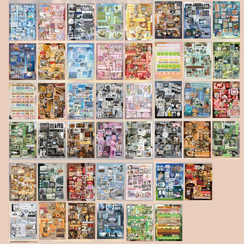 Mr. Paper 45 Sheets/book Creative Sticker Book Used of DIY Phone Case Photo Frame Album Scrapbook Retro Decoration Art Stickers