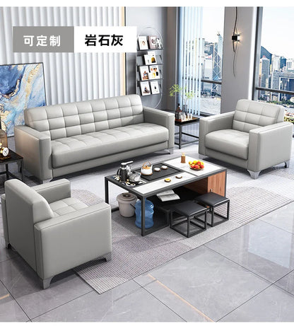 Office Sofa Business Reception Modern Simple Guest Single Three-person Office Sofa Coffee Table Combination Set