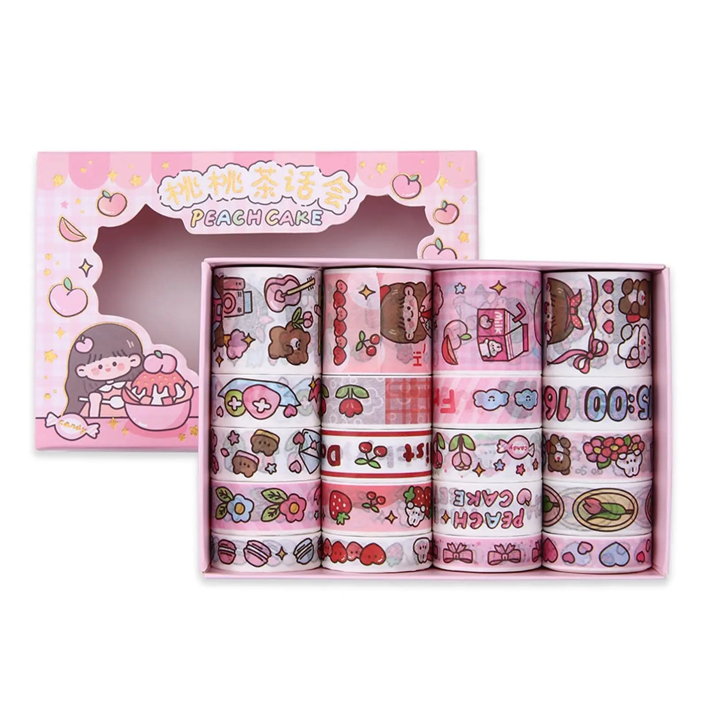 20 Rolls Cute Girl Washi Tape Set, DIY Aesthetic Masking Sticker, Photo Frame Laptop Keyboard Phone Case Wall Decorative Sticker