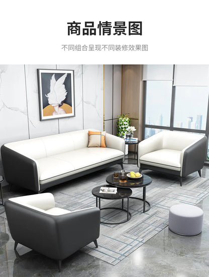 Office Sofa Business Reception Modern Simple Meeting Hotel Lobby Resting Area Office Sofa Coffee Table Set