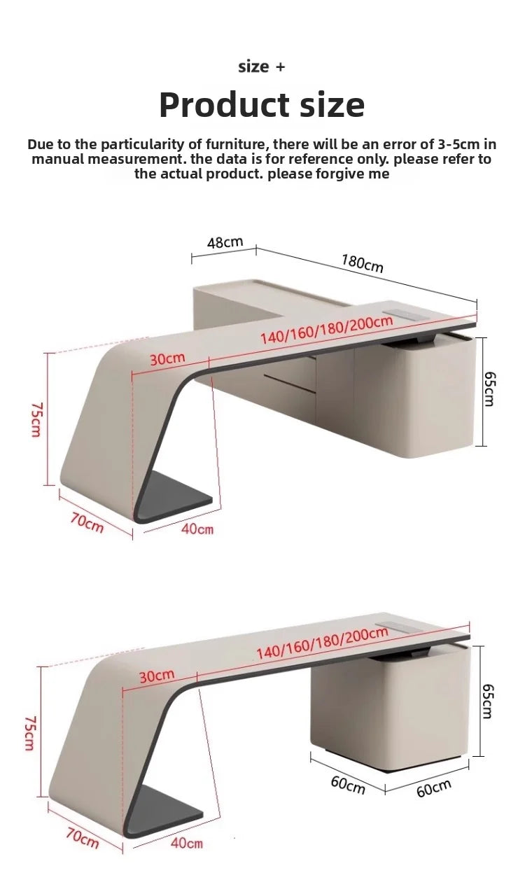 Boss's Desk, Baked Paint Craftsmanship, Office Desk, Modern and Simple Atmosphere, High-end Creative Desk, Light Luxury Style
