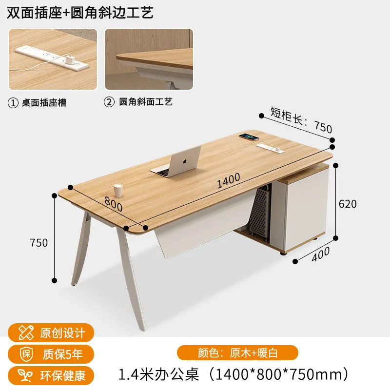 Wooden Study Office Desk Modern Computer Space Saving Luxury Design Safe Office Desk Aesthetic Mesa Ordenador Room Furniture