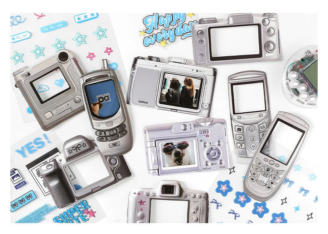 15Pcs/lot Y2K Cute Retro Paper Card Stickers Material Pack Decorative Journal Scrapbooking DIY Photo Frame Collage