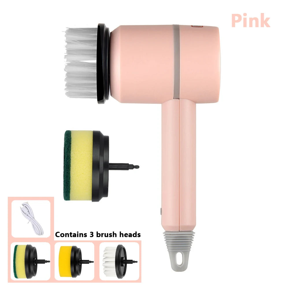 Electric Cleaning Brush USB Rechargeable Automatic Wireless Handheld Kitchen Dishwashing Brush Bathtub Tile Cleaning Brushes