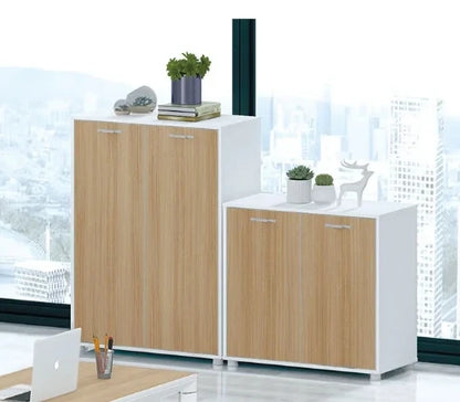 Office Furniture 2 Swing Door White Low Cabinet Office Filing Storage Cabinets