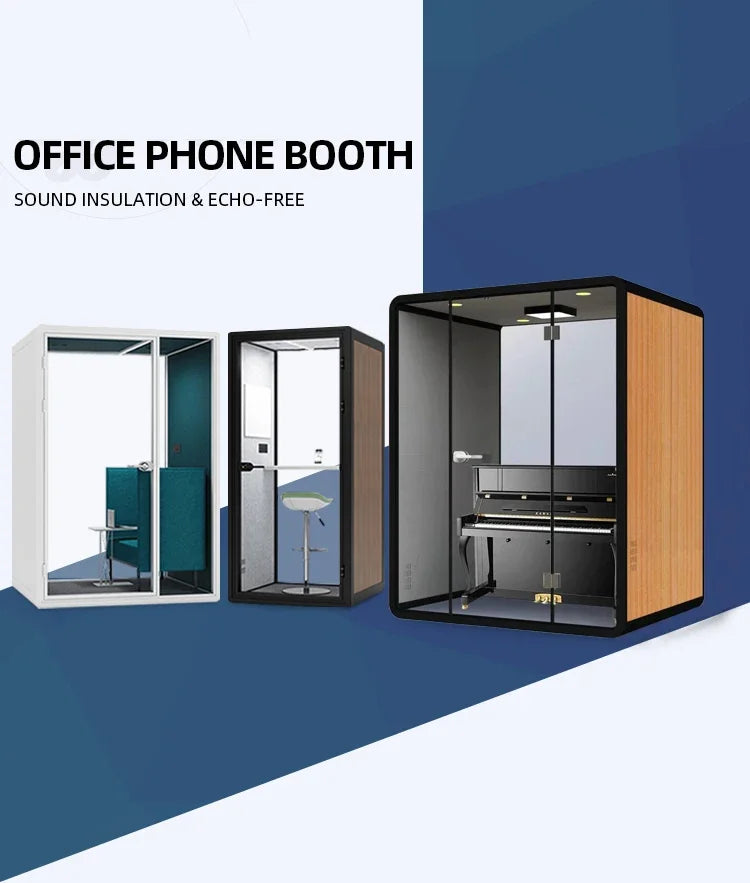 Portable Soundproof Office Cabin, Mobile Office, Soundproof Reading Room, with Ventilation System, Suitable for Indoor Use