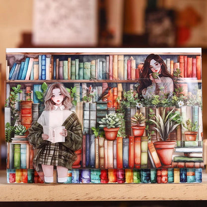 1Roll Tape Retro Exquisite Book PET Stickers Scrapbook Supplies Decoration Notebook Photo Frame Water Stationery Box DIY Sticker