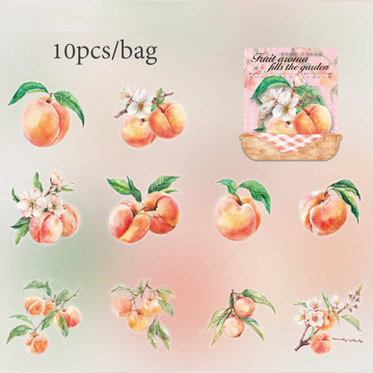 Mr. Paper10pcs/pack Strawberry PET Sticker Pack Fruit Sticker Decoration Scrapbook Photo Frame phone Case laptop Phone Case Gift