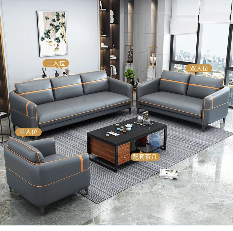 Office Sofa Simple Modern Business Meeting Leisure Lounge Area Reception Simple Office Sofa Coffee Table Combination