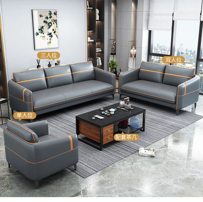 Office Sofa Simple Modern Business Meeting Leisure Lounge Area Reception Simple Office Sofa Coffee Table Combination