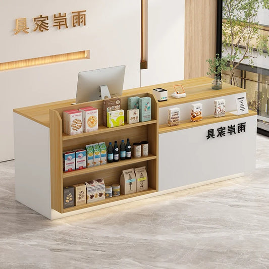 Office Bar Counter Cashier Counter Simple Custom Reception Desk Beauty Salon Escritorio De Recepcion Commercial Furniture