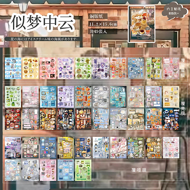 Mr. Paper 45 Sheets/book Creative Sticker Book Used of DIY Phone Case Photo Frame Album Scrapbook Retro Decoration Art Stickers
