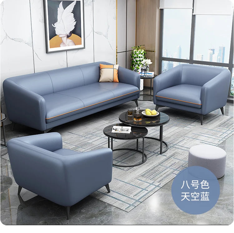 Office Sofa Business Reception Modern Simple Meeting Hotel Lobby Resting Area Office Sofa Coffee Table Set
