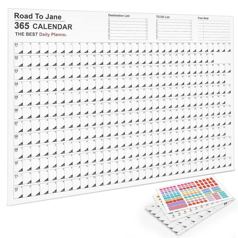 2025 Wall Hanging Calendar Kawaii Yearly Planner Sheet Memo Pad To Do List Agenda Schedule Organizer Check List Home Office