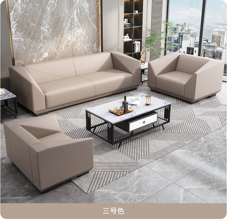 Office Sofa Simple Modern Three-person Minimalist Office Sofa Leisure Meeting Business Reception Coffee Table Combination