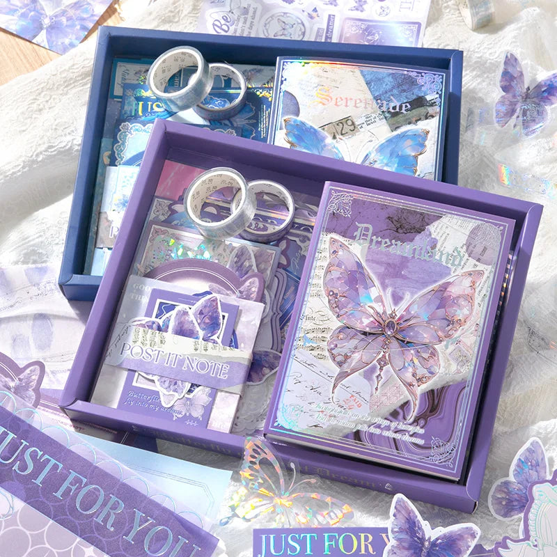 2Style 162Pcs/box Butterfly Illustrated Theme Gift Box Stickers DIY Handbook Scrapbook Photo Frame Journal Envelope Decoration