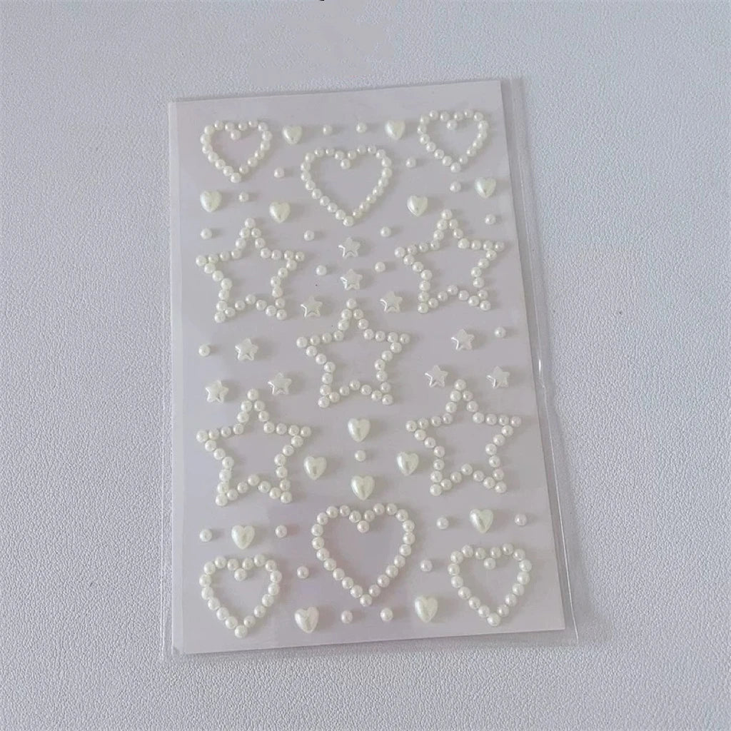 MINKYS New Arrival Pearl Star Heart Bling Bling Stickers DIY Scrapbook Stickers Confetti Decoration DIY Photo Frame Face Sticker