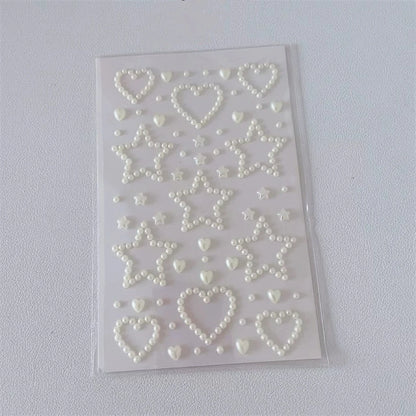 MINKYS New Arrival Pearl Star Heart Bling Bling Stickers DIY Scrapbook Stickers Confetti Decoration DIY Photo Frame Face Sticker