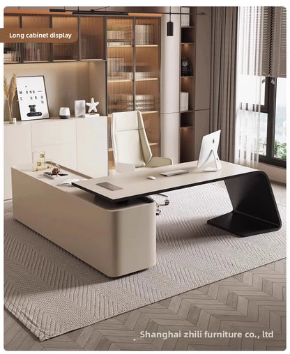 Boss's Desk, Baked Paint Craftsmanship, Office Desk, Modern and Simple Atmosphere, High-end Creative Desk, Light Luxury Style