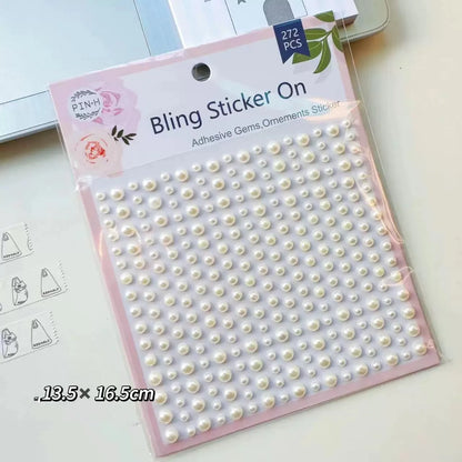 MINKYS New Arrival Pearl Star Heart Bling Bling Stickers DIY Scrapbook Stickers Confetti Decoration DIY Photo Frame Face Sticker