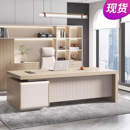 Modern European Floor Office Desk Standing Design Large Sedentary Table Ideal Productivity Style Muebles Oficina Furniture