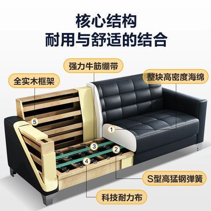 Office Sofa Business Reception Modern Simple Guest Single Three-person Office Sofa Coffee Table Combination Set