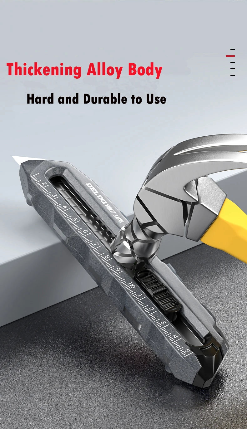 Multifunctional Utility Knife with Ruler and Level High Quality Cutting Tool Heavy-Duty All Steel Thickened Wallpaper Knife