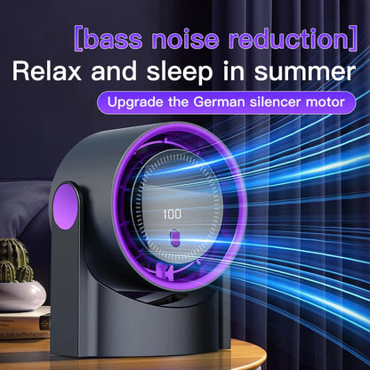 2025 Portable Wall Hanging Fan Digital Display Desktop Fan 100 Wind Speeds  Rechargeable Office Home Electric Mini Fans