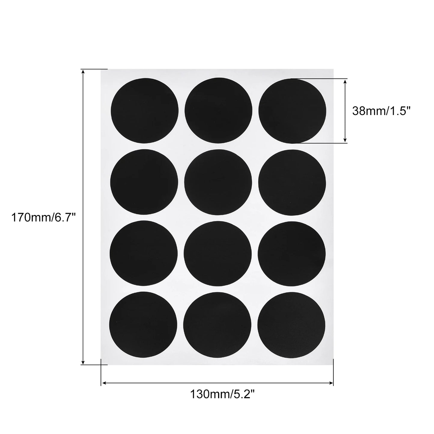 12 Sheets 12 Label Per Sheet Chalkboard Labels Blackboard Stickers 38mm No Word for Home Kitchen Mason Jar with Chalk Marker