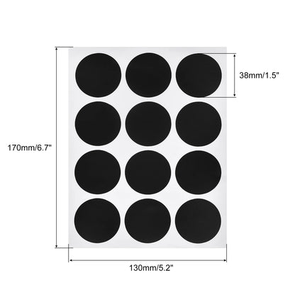 12 Sheets 12 Label Per Sheet Chalkboard Labels Blackboard Stickers 38mm No Word for Home Kitchen Mason Jar with Chalk Marker
